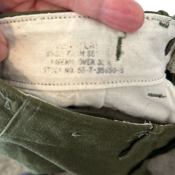 Military Issue Green Wool Vintage Mens Trouser Field Chores Pants - Picture 5 of 8